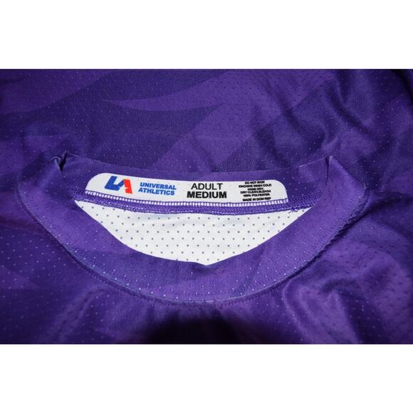 LSU Football Jersey #44 Mallet Purple Shirt Mesh Knit 2-Tone Stripes Tiger Fan M - Picture 5 of 7